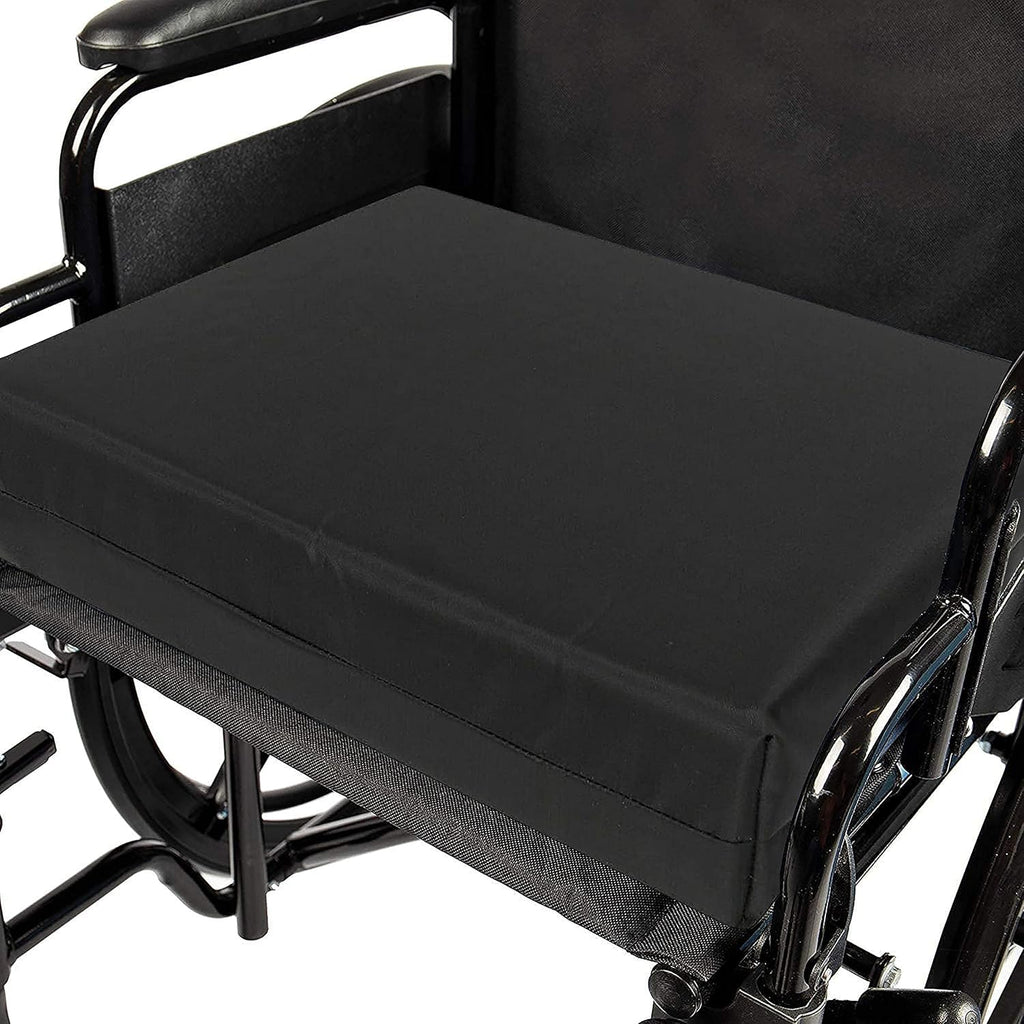 Bedding Studio Chair Cushion - Memory Foam Seat for Spine Health, Orthopedic Lumbar Support, Sciatica & Tailbone Pain Relief - Reduce Back Ache Improve Posture, Waterproof PU Cover (18" x 16" x 4")