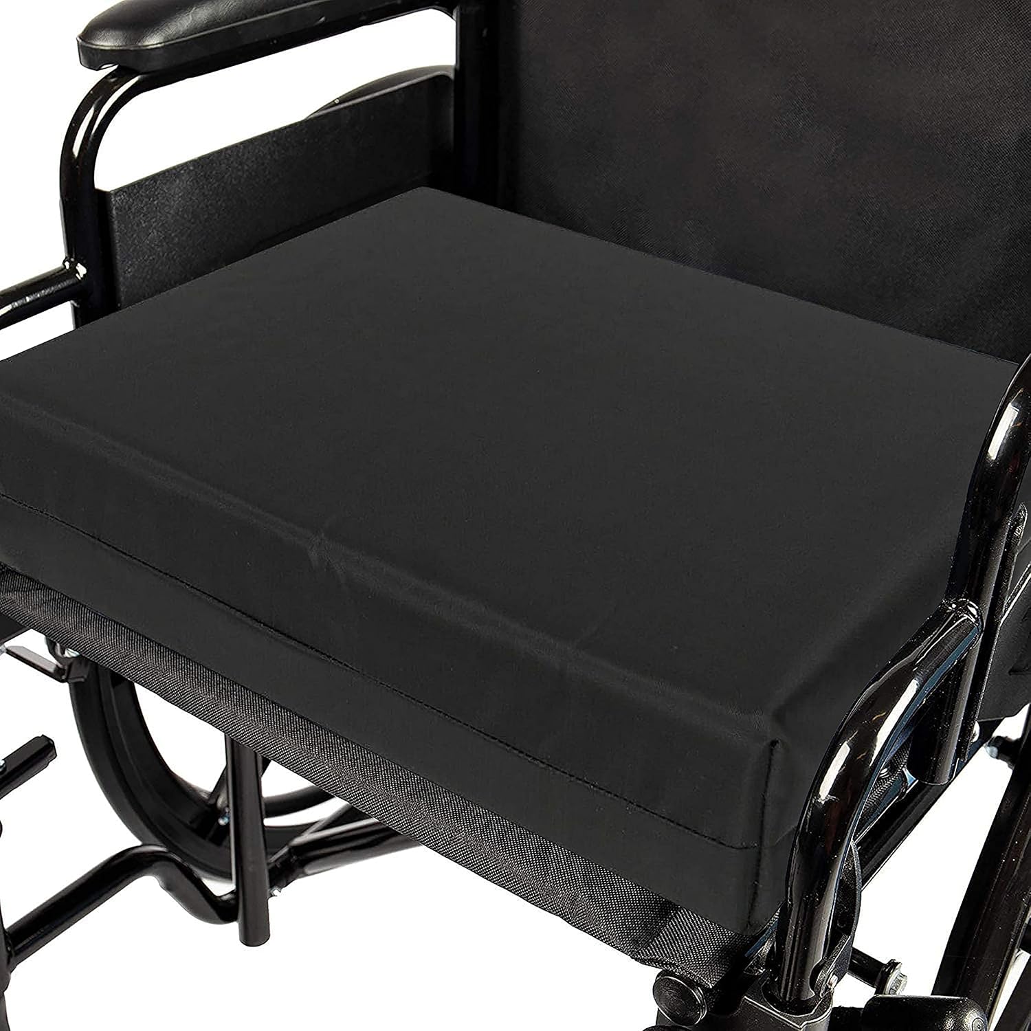 Bedding Studio Chair Cushion - Memory Foam Seat for Spine Health, Orthopedic Lumbar Support, Sciatica & Tailbone Pain Relief - Reduce Back Ache Improve Posture, Waterproof PU Cover (18" x 16" x 4")