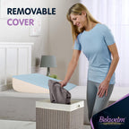 Bed Wedge Pillow | Unique Curved Design for Multi Position Use | Memory Foam Wedge Pillow for Sleeping | Works for Back Support, Leg, Knee | Includes Cover Plus Extra Sheet (Dark Grey)