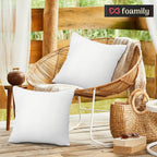 Foamily Premium Outdoor Water Resistant Stuffer Pillow Throw Inserts Sham Square Form, 12" L X 12" W, Standard/White @ M&A STYLES LTD