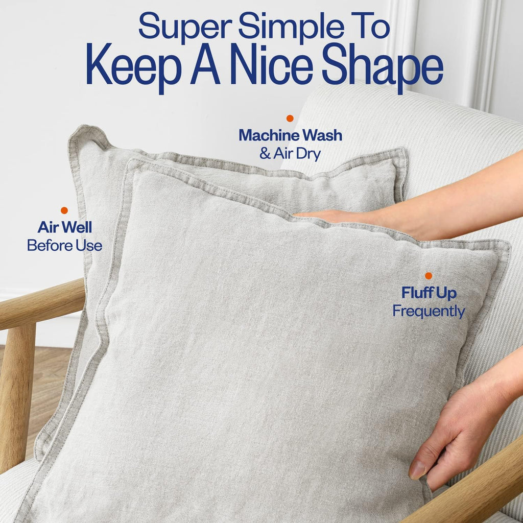 Sleep Restoration Cushion Inner Pads (Pack of 2), 40 x 40 cm (16" x 16") Throw Pillow Inserts, Hollowfibre Pillows for Sofa and Couch (White)