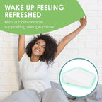 Bed Wedge Pillow for Sleeping - Memory Foam Leg Elevation for Post Surgery, Sleeping, Sitting - Triangle Pillow with Washable Cover Helps Aid Snoring 25x24x10 Inch