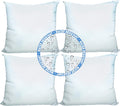 Foamily® Set of 4-12" L X 12" Premium Outdoor Water Resistant Stuffer Pillow Throw Inserts Sham Square Form, Standard/White @ M&A STYLES LTD