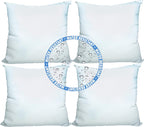Foamily® Set of 4-20 x 20 Premium Outdoor Water Resistant Stuffer Pillow Throw Inserts Sham Square Form, 20" L X 20" W, Standard/White @ M&A STYLES LTD