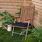 Adam Icon M&A STYLE Garden Chair Seat Pads | Slip Free Hypoallergenic Cushion | Water Resistant Thick Quality Cushion Pads | Great for Indoors & Outdoors | Secure Ties | 4 Pieces (Black)