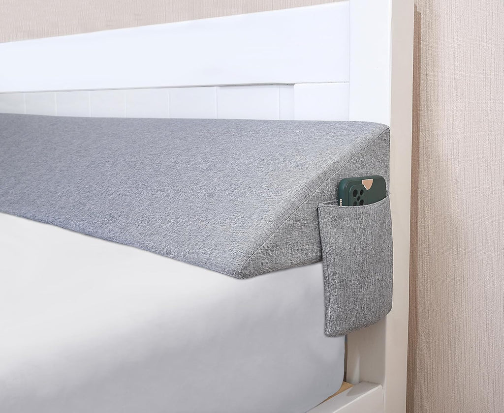 ENITYA Wedge Pillow for Headboard Gap/Headboard Pillow/Mattress Gap Filler/Bed Gap Filler,Close Gap (0-6") Between Mattress and Headboard,Bed Without Headboard,Stop Losing Pillows(Queen)