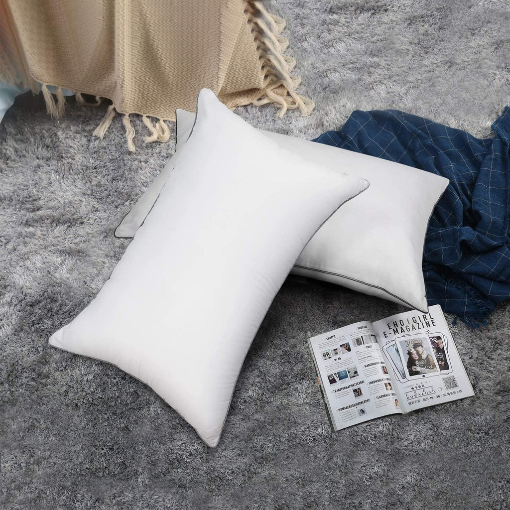 EDOW Soft Pillows for Sleeping (2 Pack),Supportive Down Alternative Polyester Micro-Fiber Filled Pillows, Brushed Cotton Cover, Machine Washable (White, Queen(20x30)) @ M&A STYLES LTD