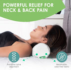 Cushy Form Travel Neck Pillow - Washable Memory Foam Cylinder Pillow for Neck, Back & Leg Support