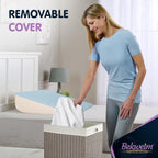 Bed Wedge Pillow | Unique Curved Design for Multi Position Use | Memory Foam Wedge Pillow for Sleeping | Works for Back Support, Leg, Knee | Includes Cover Plus Extra Sheet (White)