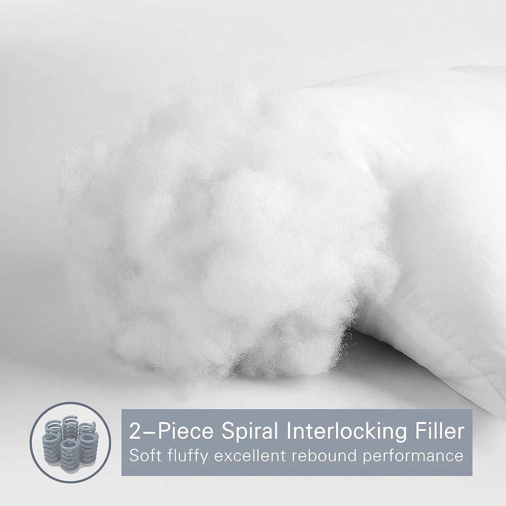 EDOW Soft Pillows for Sleeping, Fluffy Down Alternative Hypoallergenic&Dust Mite Resistant Polyester Fiber Pillow, Home&Hotel-Collection, Machine Washable, Neck Pain&Headache Relief - Queen