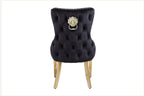 Valentino Black and Gold Detailing Lion Knocker (Set of 2)