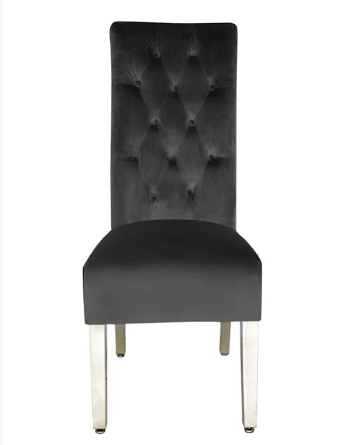 Sofia Dark Grey Velvet Lion Knocker Dining Chairs (Set of 2)